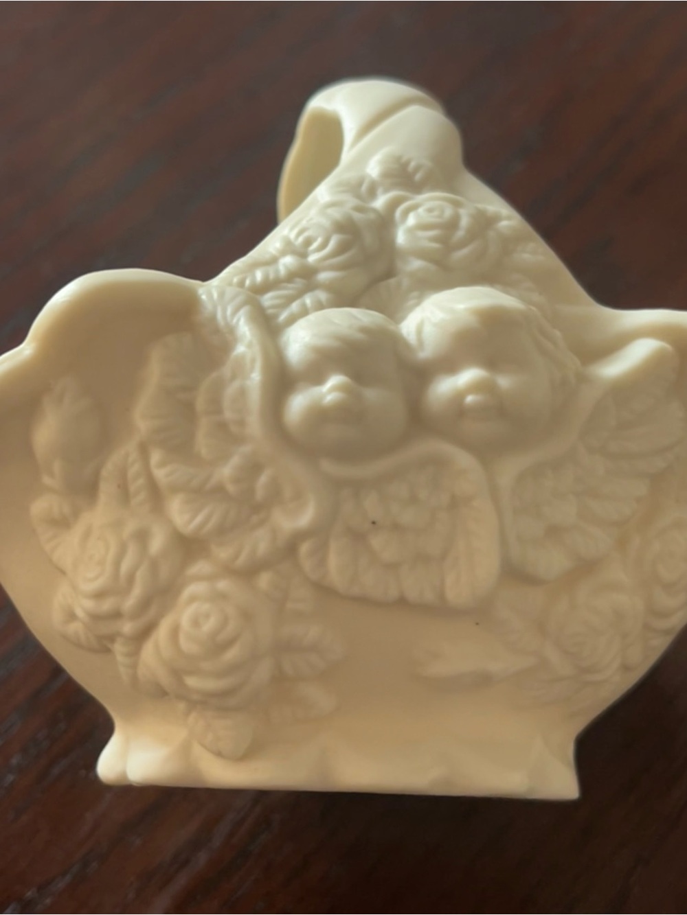 Classic Cream Cherub Floral Accent Figurine